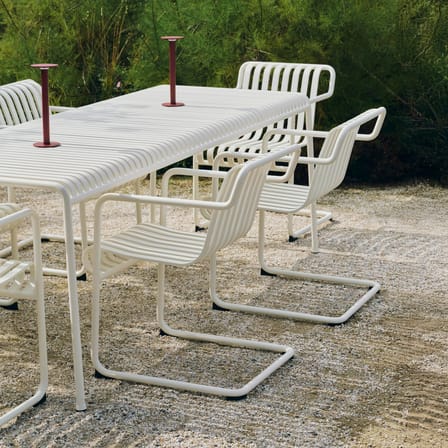 Fauteuil de repas Palissade Cantilever métal blanc / Large - Hay