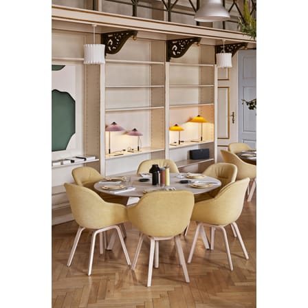 Lampe de table Matin Large LED tissu blanc / H 52 cm - Hay
