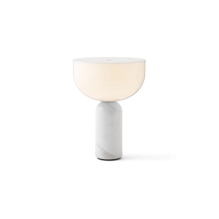Lampe sans fil rechargeable Kizu LED marbre blanc / Base marbre - H 24 cm - NEW WORKS