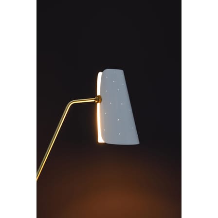 Lampadaire G21 Perforé métal blanc / Liseuse - Réédition 1951, Pierre Guariche - SAMMODE STUDIO