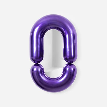 Miroir mural Zodiac Bumper Medium céramique violet /  L 55 x H 90 cm - Jean-Baptiste Fastrez, 2020 - Moustache