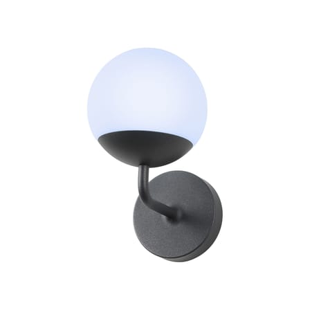 Outdoor-Wandleuchte Mooon! LED metall glas schwarz / Kugel aus Glas - Ø 15 cm - Bluetooth - Fermob