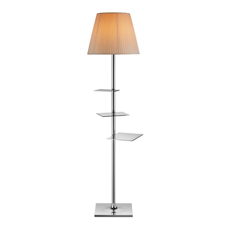 Stehleuchte Bibliothèque Nationale metall textil beige / mit integriertem USB-Port - Flos