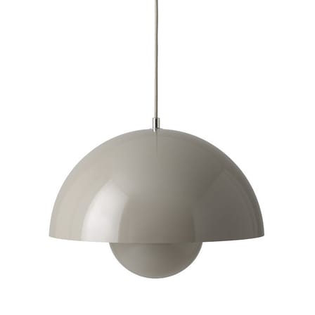 Suspension Flowerpot VP7 métal gris beige / Ø 37 cm - By Verner Panton, 1969 - &tradition