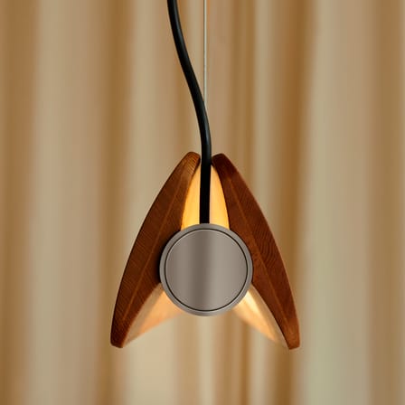 Suspension Seki-Han bois naturel / Réédition 1963 - L 169 cm - Flos