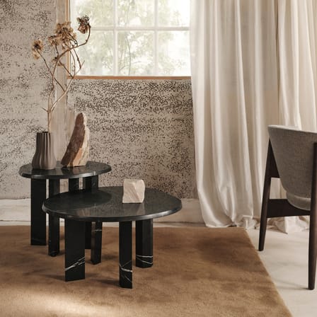 Table d'appoint Taula marbre noir / Ø 54.4 x H 45 cm - Marbre - Ferm Living