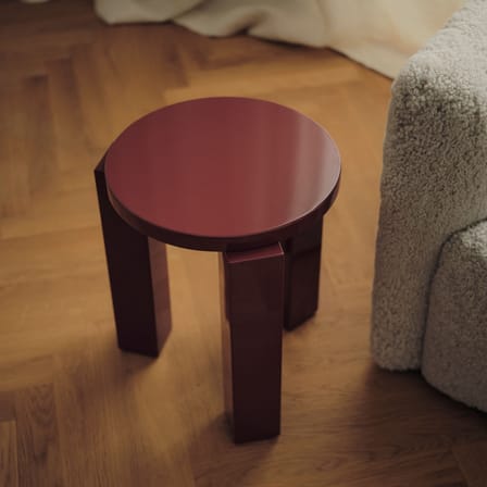 Tabouret Atlas bois rouge / Rond - NEW WORKS