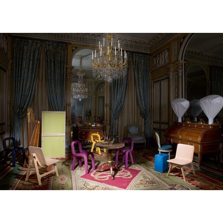 Chaise rembourrée Bold tissu noir / Big Game, 2009 - Moustache