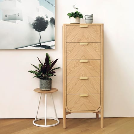 Chiffonnier Marius bois naturel / L 50 x H 130 cm - Hartô