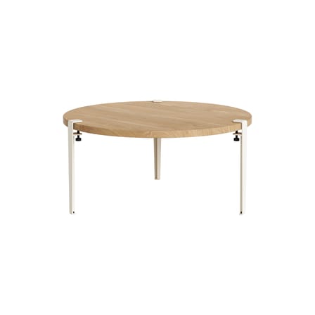 Brooklyn Coffee table wood white / Ø 90 x H 43 cm - Solid oak - TIPTOE