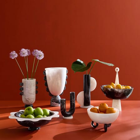 Centre de table Como / Coupe à fruits - Effet marbré - Jonathan Adler