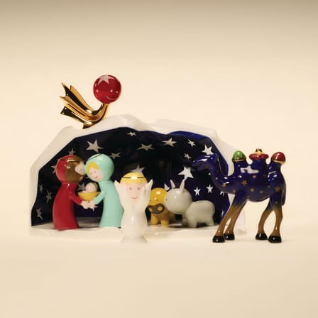 Crèche Happy Eternity Baby céramique multicolore / Avec 8 personnages - Peint main - Alessi