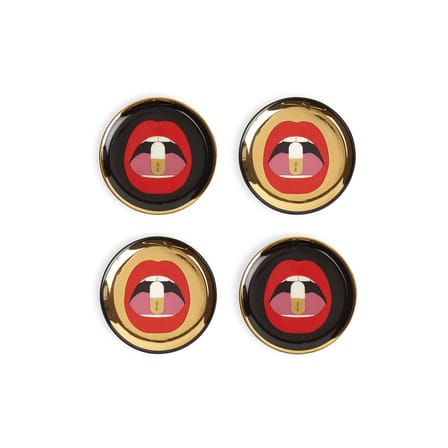 Set de 4 dessous de verre Full Dose céramique / Porcelaine - Jonathan Adler