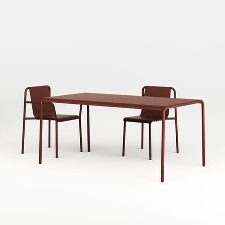Fauteuil de repas empilable Panorama métal rouge / Avec accoudoirs / Seconde vie - TIPTOE