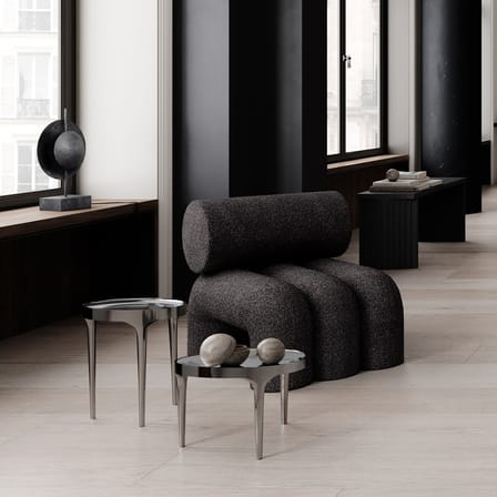 Fauteuil rembourré Foku marron / Tissu bouclé - 101 COPENHAGEN