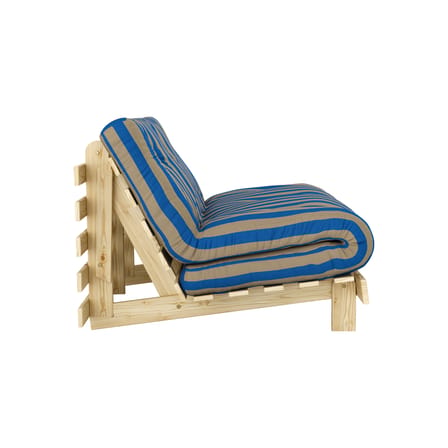 Fauteuil convertible Roots tissu marron / Dormeuse & lit d'appoint - 3 positions / Structure pin clair - KARUP