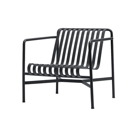 Lounge Sessel Palissade metall grau schwarz / mit niedriger Rückenlehne - R & E Bouroullec - Hay