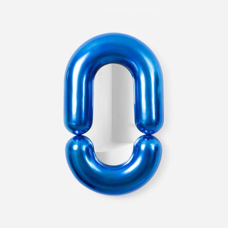 Miroir mural Zodiac Bumper Medium céramique bleu /  L 55 x H 90 cm - Jean-Baptiste Fastrez, 2020 - Moustache