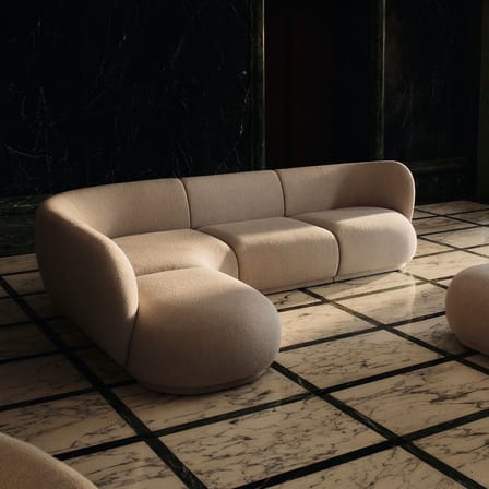 Rico Modular sofa  textile beige / Unit right - UK version - Ferm Living