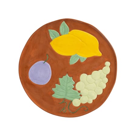 Grape Plate ceramic multicoloured / Ø 26.5 cm - Ceramic - & klevering