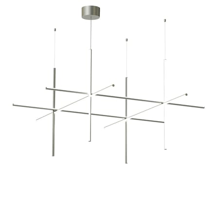 Suspension Coordinates S4 gris argent métal LED / 176 x 176 x H 92 cm - Flos