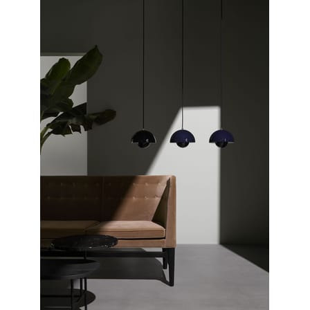 Suspension FlowerPot VP1 métal noir / Ø 23 cm - By Verner Panton, 1969 - &tradition