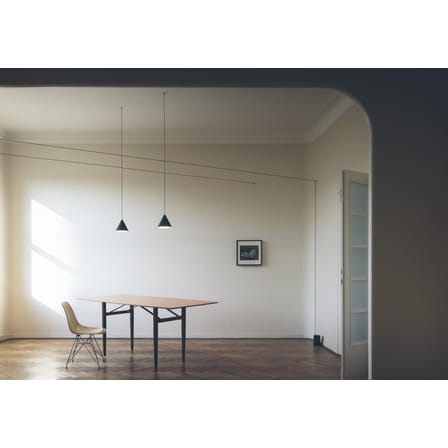 Suspension String Light Cone métal noir LED / Câble 12 mètres - Sans module électrique - Flos
