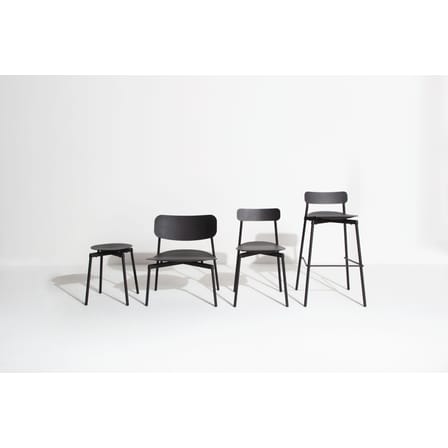 Tabouret empilable Fromme métal noir / Aluminium - Petite Friture