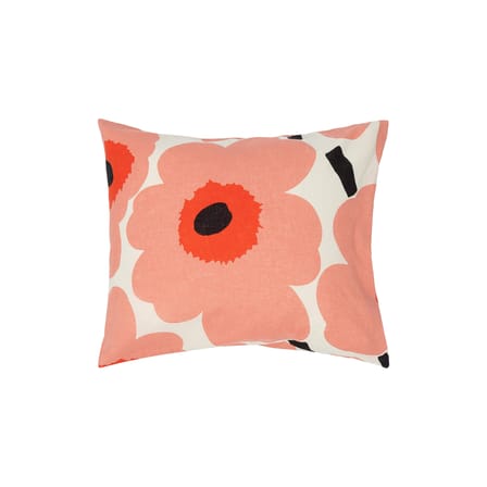 Taie d'oreiller 65 x 65 cm Unikko orange / Satin de coton biologique - Marimekko