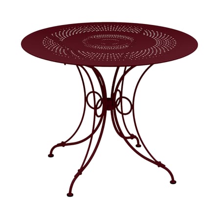 Tavolo rotondo 1900 metallo rosso / Ø 96 cm - Foro per ombrellone / 5 persone - Fermob
