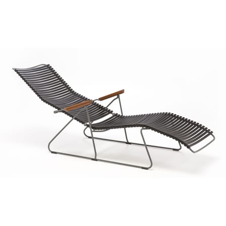Transat inclinable Click Sunlounger plastique noir / 7 positions - Houe