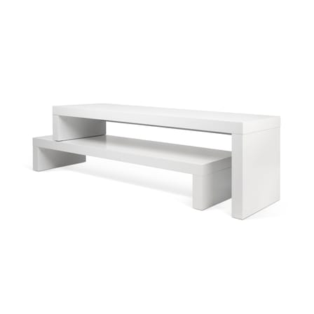 Philae TV unit wood white pivoting & extendible / L from 125 to 235 cm - POP UP HOME
