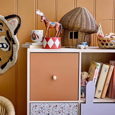 Bibliothèque Calle multicolore bois naturel / 3 tiroirs - L 55 x H 89,5 cm - Bloomingville