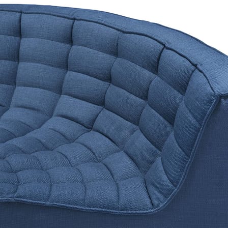 Canapé d'angle N701 tissu bleu / Module d'angle arrondi 90° - L 120 cm - Ethnicraft