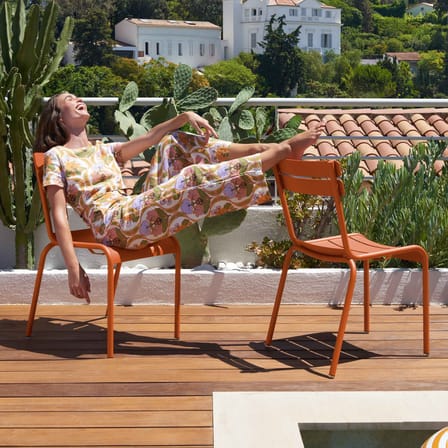 Chaise empilable Luxembourg métal beige - Fermob