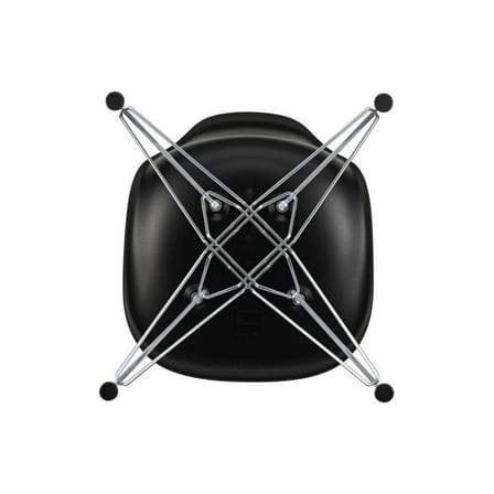 Chaise RE DSR - Eames Plastic Side Chair plastique noir / (1950) - Pieds chromés / Recyclé - Vitra