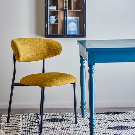 Chaise rembourrée Manal tissu jaune - Bloomingville
