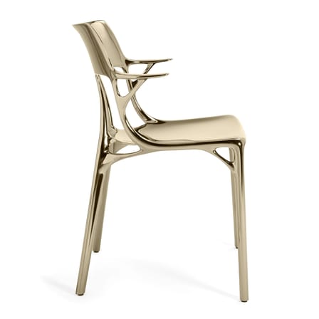Fauteuil A.I plastique métal métallisé / Conçu par une intelligence artificielle - 100% recyclé - Kartell
