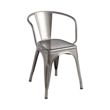 Fauteuil empilable A56 Indoor métal argent / Acier - Pour l'intérieur / Réédition 1956 - Tolix