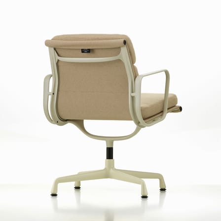 Fauteuil pivotant Soft Pad EA 208 tissu beige / Eames (1969) - Vitra