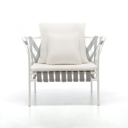 Fauteuil rembourré Inout 851 gris / Sangles élastiques - Coussins INCLUS - Gervasoni