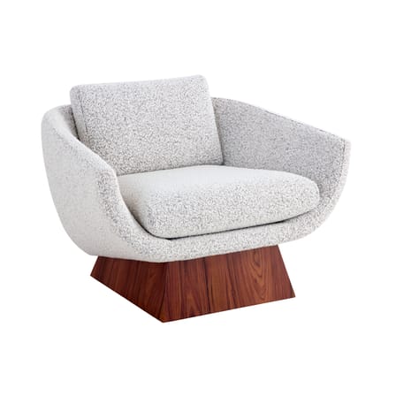 Fauteuil rembourré Rosewood Beaumont tissu gris - Jonathan Adler