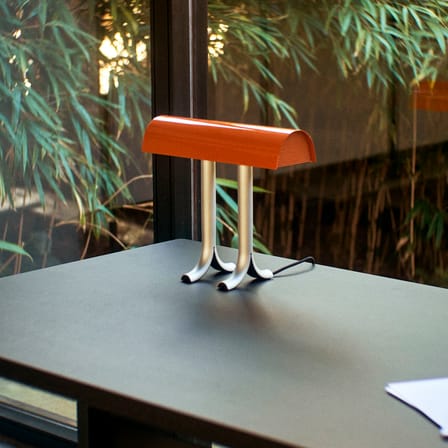 Lampe de table Anagram métal orange / L 36,5 cm - Hay