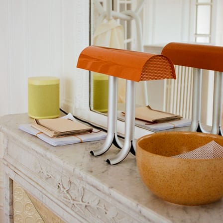 Lampe de table Anagram métal orange / L 36,5 cm - Hay