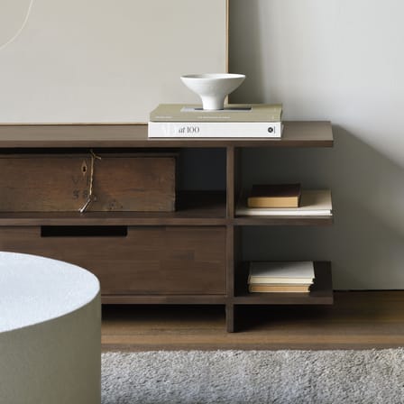 Mobile TV Kabuki legno marrone / L 200 cm - 2 cassetti - Ethnicraft