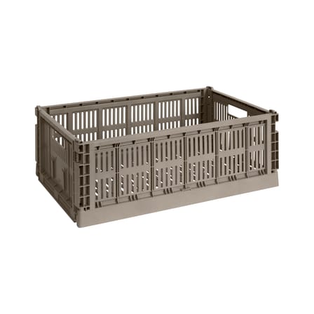 Panier Colour Crate plastique gris Large / 34,5 x 53 cm - Recyclé - Hay