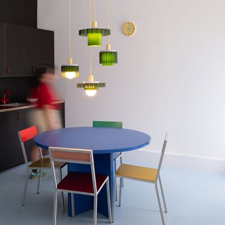 Suspension Gigi Olivia vert n° 4 / Ø 18 x H 21 cm - Plastique recyclé, fabriqué en France - Warren & Laetitia