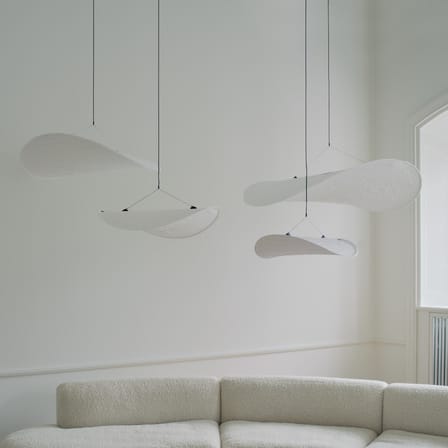 Suspension Tense LED XS tissu blanc / Ø 55 cm - TyvekLED - NEW WORKS