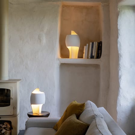 Grande B LED Table lamp stone white / Gypsum - H 51 cm - DCW éditions