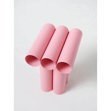 Tabouret Septem métal rose / Tubes aluminium - Axel Chay